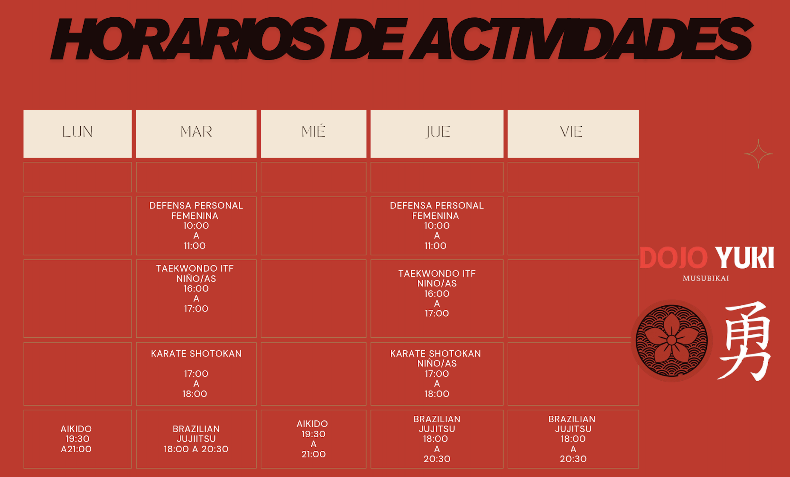 Horario Actividades